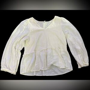 Old Navy Cream Peplum Blouse